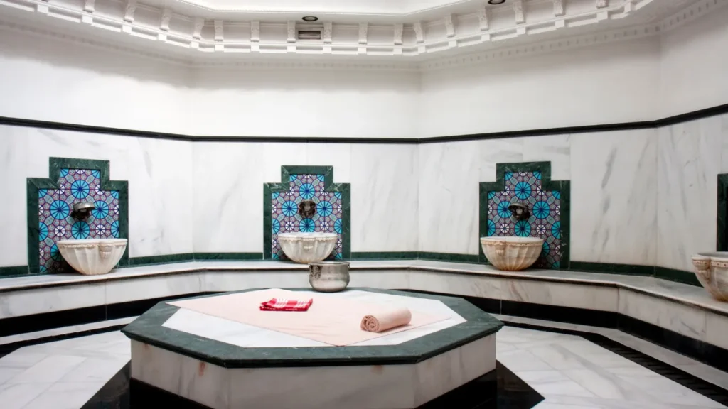Foam massage in a hammam room