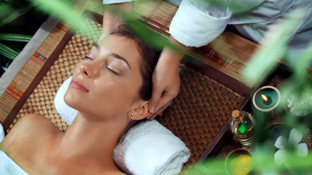 Aromatherapy oils and spa setup
