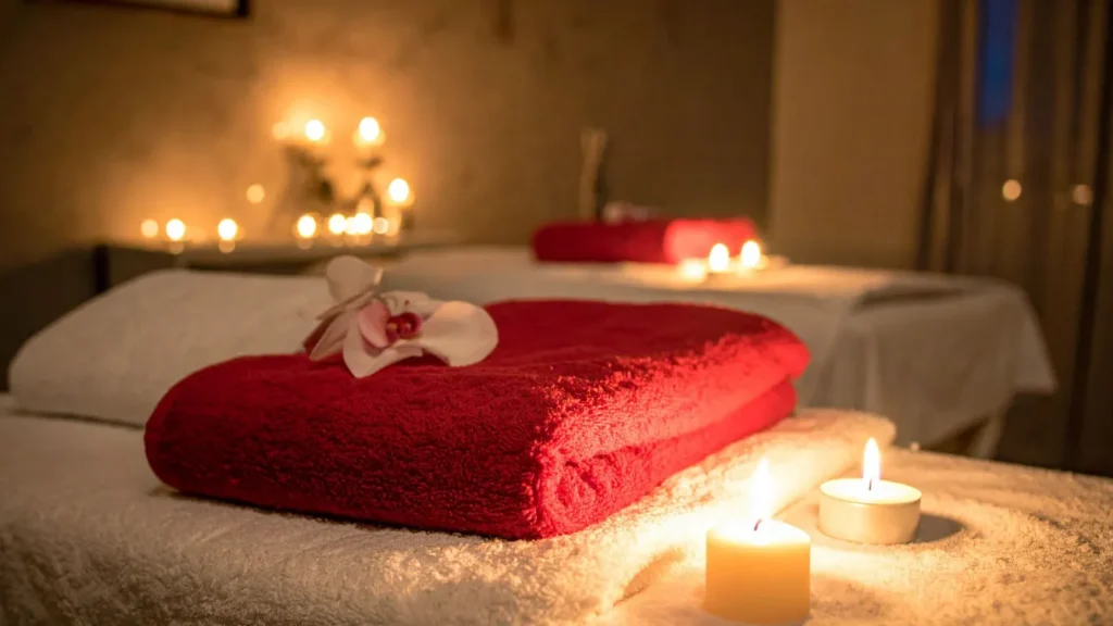 Couple enjoying private hammam and massage experience